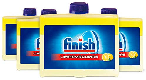 Finish Dishwasher Cleaner 250ml 4 Pack, 5X Power Actions,Lemon Sparkle Cleaning
