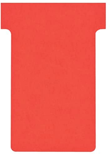 Nobo T-Cards Tab Top 15 mm W60 x Bottom W48.5 x Full H85 mm Size 2 Red Ref 32938906 [Pack of 100]