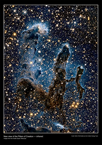 New View of The Pillars of Creation - Hubble Space Telescope Poster - A1 Size - 59.4 x 84.1 cm - Paper Laminated
