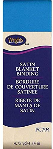Wrights Single Fold Satin Blanket Binding, 2 by 4-3/4-Yard, Turquoise