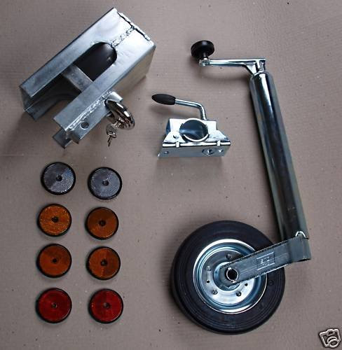 WAMO Stützrad mit Klemmhalter, Kastenschloss und Reflektoren