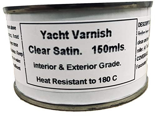 1 x 150ml Clear Satin Yacht Varnish Interior & Exterior for Timber, Concrete & Metal