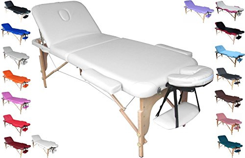 Polironeshop Lettino Massaggio Portatile Pieghevole Professionale – Ideale per Estetica Fisioterapia Ceretta Manicure Pedicure Ricostruzione Unghie e Nail Art Lettini da Massaggio Regolabili (Bianco)