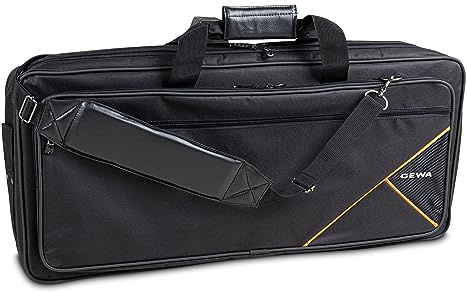 GEWA Keyboard Gig-Bag Premium, E 75x31x9 cm, Tear and Water-Resistant, Cordura 600 Denier, High-Density Foam Padding, Fibreglass Reinforcement, Metal Carabiner, Name Tag, Soft Carrying Handle