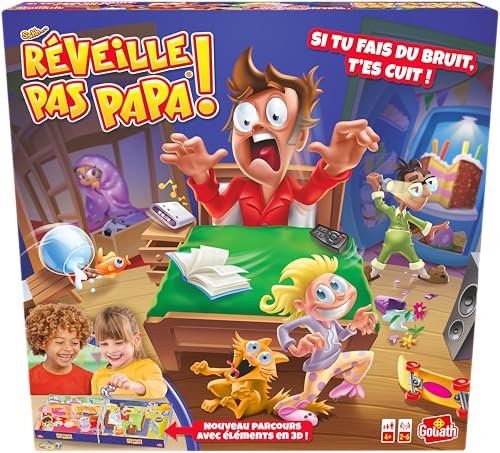 Goliath Réveille Pas Papa - Jeux de Société Drôle pour Enfants - A partir de 4 Ans - Développant Concentration, Réflexion et Motricité - A Jouer en Famille ou entre Amis - 2 à 6 joueurs