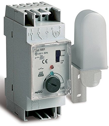 Perry 1IC7051 Interrupteur crépusculaire sur barre DIN Blanc