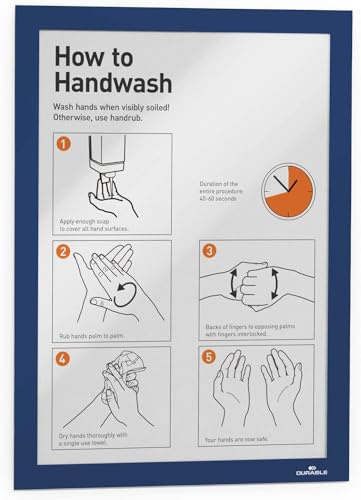 Durable Info-Rahmen Duraframe (A4, selbstklebend mit Magnetverschluss) 2 Stück, dunkelblau, 487207