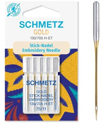 Schmetz 130-705ET-75 Ago, Metallo, Silver, 75-11 Größe, 5 unità