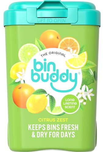 Bin Buddy Citrus Zest - Leaves Your Bin Fresh and Smelling Great – Suitable for Indoor, Kitchen, Bathroom, Compost, Food Waste and Outdoor Wheelie Bins