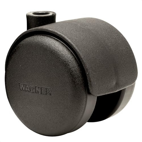 WAGNER 01002301 - Rueda doble para muebles (50 mm de diámetro, 55 mm de altura, 50 kg), color negro