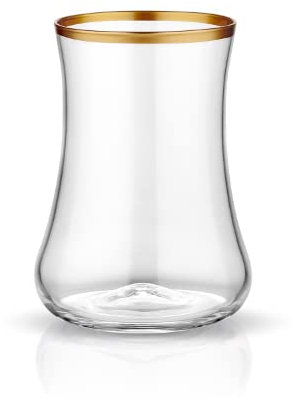 Koleksiyon Juego de 6 vasos de té con borde dorado, 165 ml