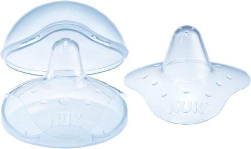 NUK Brusthütchen Silikon zum Schutz empfindlicher Brustwarzen, Größe L, 2 Stück, inklusiv 1 Schutzdose
