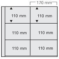 5 x SAFE 1014 Ergänzungsblätter / Hüllen mit 6 glasklaren transparenten Taschen 170 x 110 mm waagerecht für das SAFE 1001/ 1002 / 1005 Maxialbum Postkartenalbum ledergenabt braun für Postkarten / Ansichtskarten