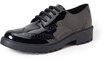 Geox J CASEY GIRL N, girls Oxfords Brogues, BLACK, 3 UK