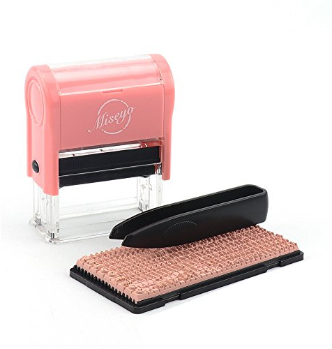 Miseyo DIY Self Inking Stamp Up to 3 Lines, Customized Text Clothing Label, Paper and Fabric Marker
