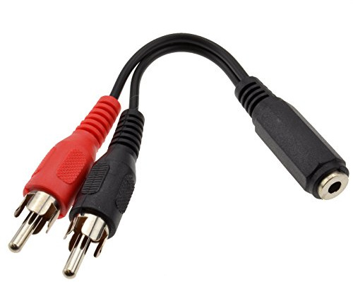 3,5 mm stereokontakt hona till dubbel RCA-kabel adapterpluggar