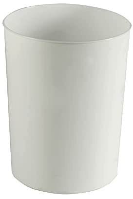 Papelera 11 litros blanca de polipropileno, ligera y cilíndrica, diseño moderno y fácil de limpiar para cocina | Denox