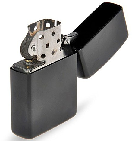 Brand new star petrol / oil lighter in metal tin - choice of 9 colours- Free P&P (Black Spray)