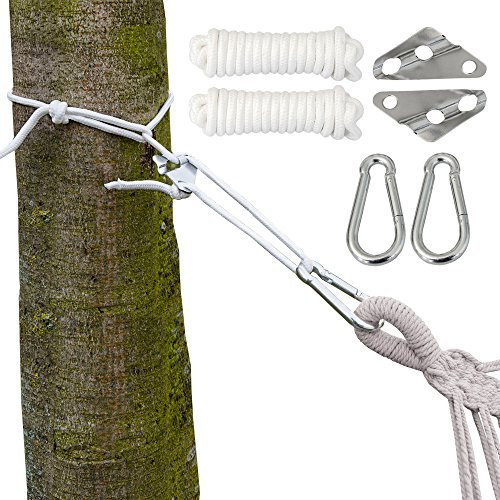 AMANKA 190kg Hängematten Befestigung - 6m Seil - Reißfeste Baum Aufhängung mit Karabiner Haken