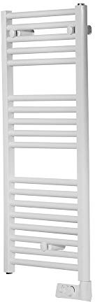 Cortina Sèche-serviettes Électrique avec Thermostat, Chauffe-serviettes / Radiateur de Salle de Bain, Blanc, 92 x 48 Centimètres