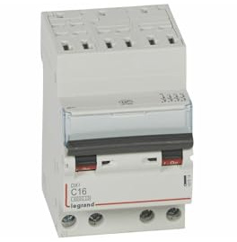 407914 Disjoncteur tétrapolaire 16A - 4P Courbe C - 6/10kA - Automatique et vis - Legrand DX3