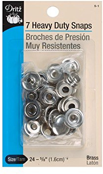 Dritz 5-2 Heavy Duty Snaps, White, Size 24 (5/8-Inch) 7-Sets