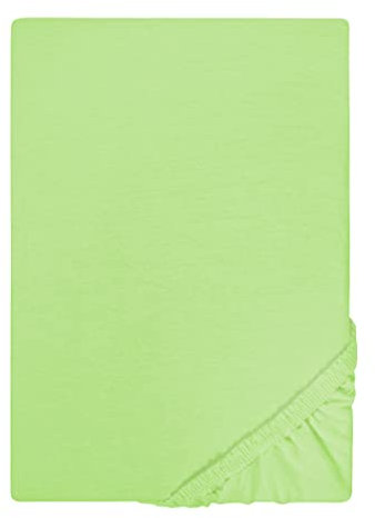 biberna Jersey-Spannbetttuch 0077155 hellgrün 1x 90x190 cm - 100x200 cm