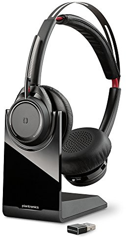 Plantronics Voyager Focus UC B825 Binaural Head-Band Black Headset – Headsets (Call Center/Office, Binaural, Head-Band, Black, Wireless, 45 m)