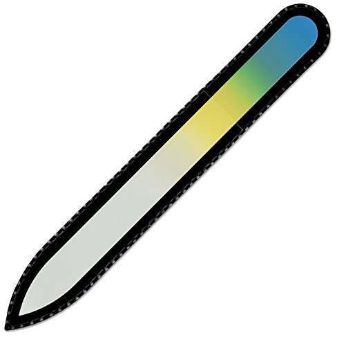 Mont Bleu Lima per unghie in vetro colorato in sacchetto di nero - vero cristallo di Boemia temperato - Fatto a mano in Repubblica Ceca