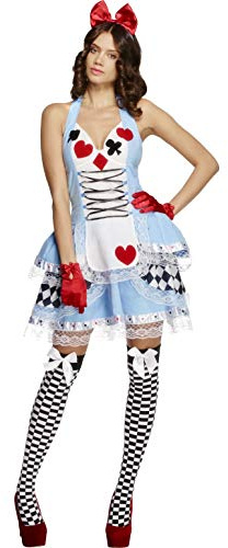 Alice im Wunderland Kost�m 2-teilig M�rchen Kleid Damen Gr L