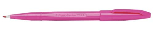 Pentel S520 Sign Pen, Original Fibre Tipped Pen, Pink ink (Single Pen)