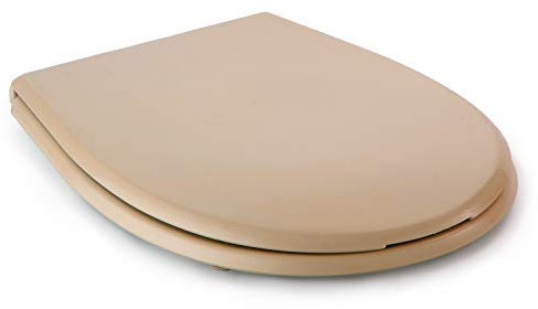 TATAY Abattant WC Universel Compatible Modèle Victoria | Thermoplastique | Installation Facile, Fixation Universelle | Finition Brillante | Fabriqué en Espagne | Forme Ovale - Modèle Olympia - Beige