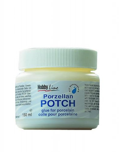 KREUL 49451 - Porzellan Potch, 150 ml Dose, transparenter Serviettenkleber und Lack für Gestaltungen auf Porzellan und Glas, auf Wasserbasis