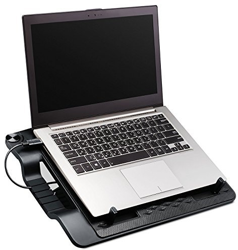 Cooler Master ErgoStand III - Ergonomic Laptop Cooling Stand, 6 Adjustable Height Settings, 230mm Ultra Silent Fan with Speed Control, Metallic Mesh Plate - Supports Laptops & Tablets Up to 17