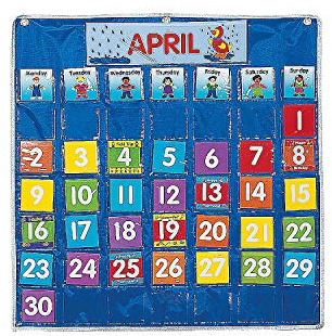 Fun Express Classroom Calendar Pocket Chart - Kids Craft Activity Set, Creative Play Supplies