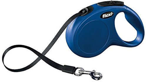 flexi Roll-Leine New Classic M-L Gurt 5 m blau für Hunde bis max. 50 kg