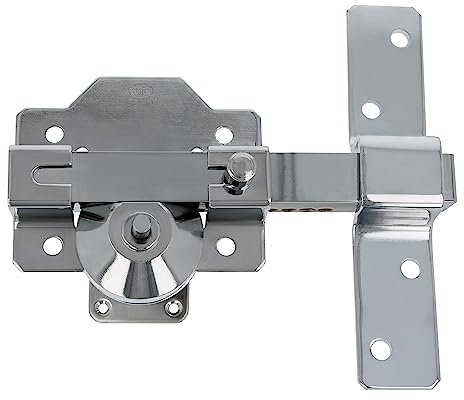 Amig - Verrou pour Porte | Avec Cylindre Rond de 50 mm | Sécurité Supplémentaire pour Portes d'Entrée ou Intérieures | Livré avec 5 Clés | Couleur Argentée | 170 x 105 mm