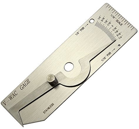 RIVERWELD V-WAC Single Weld Gage Welding Inspection Thread Gauge Checks 1/4 Inch Undercuts Pits Crown Height Porosity Pits
