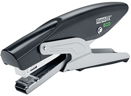 Rapid ECO Grapadora de Tenaza Profesional Fabricada con Plástico Reciclado, Oficina, Casa y Escuela, Apertura Ajustable, Gama de Productos Sostenibles, Negro, 24812500