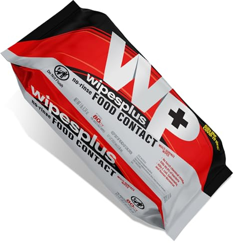 WIPESPLUS No-Rinse Food Contact Wipes, Multi-Surface Wipe, Unscented for Home and Business, 960 Count, (12 Packs of 80)