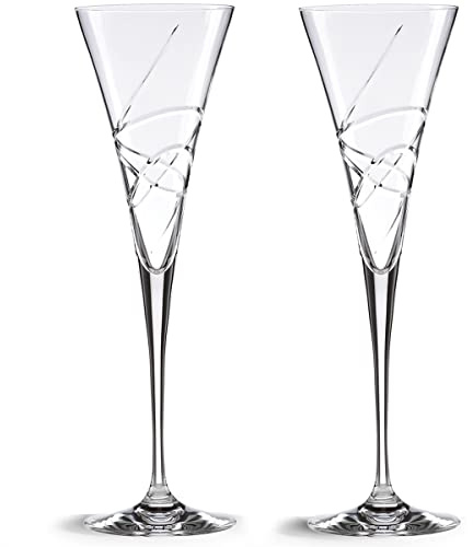 Lenox Adorn Crystal 2-Piece Toasting Flute Set, 2 Count, Clear, 7oz