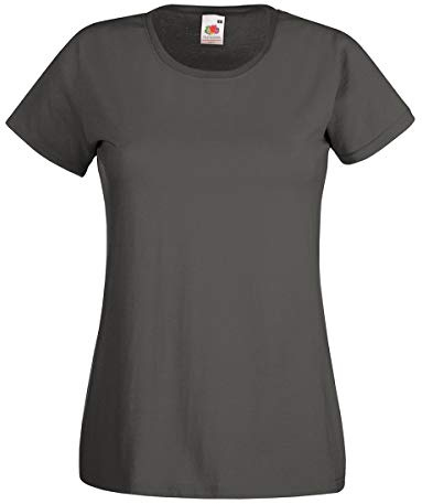 Fruit of the Loom women's value weight t-shirt, lady-fit - Grey - Large