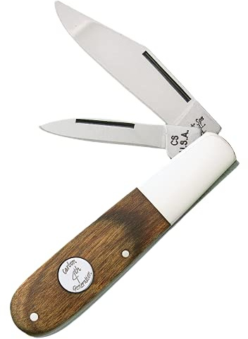 Bear & Son Cutlery 2-5/8-inch Blade, Heritage Walnut Barlow, 1095 Carbon Stainless Steel, Walnut Wood Handle, Nickel Silver Bolsters & Polished Hollow Ground Blades (C2281)