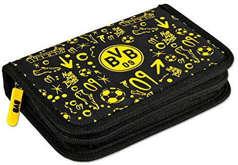 BVB Borussia Dortmund Schuletui Federpenal gefüllt Federmäppchen