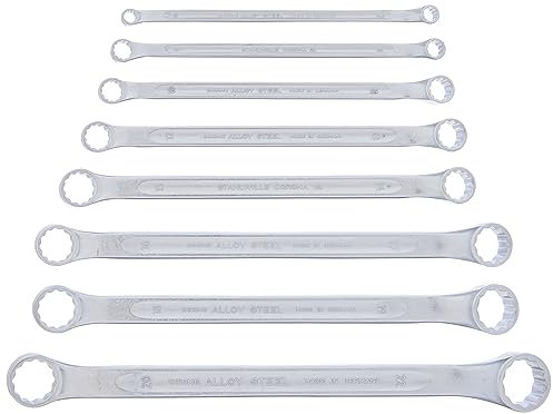 STAHLWILLE CORONA Nr. 23/8 l Doppelringschlüssel Set 8-tlg. (6-22 mm) l flachgekröpft l extrem belastbar l schraubenschonend l Made in Germany