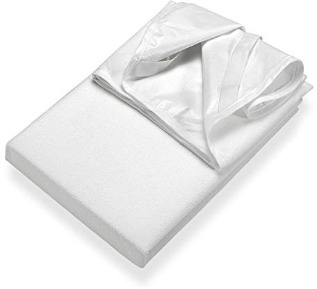 SETEX Wasserdichter Frottee Matratzenschutz, 90 x 190 cm großer Matratzenschoner, Generation, Weiß
