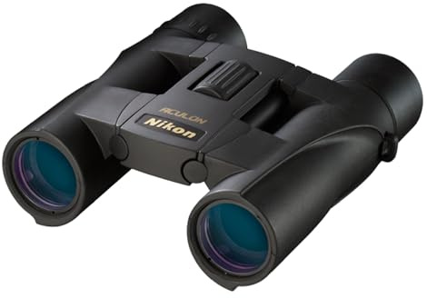 Nikon ACULON A30 10x25 Black Binocular | Dual hinge design, Fully multi-coated lightweight Binocular, Smooth Central Focus Knob | Official Nikon USA Model