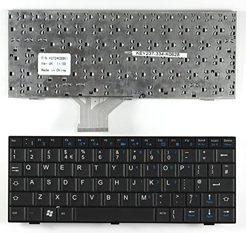 Keyboards4Laptops Storbritannien svart ersättning laptop tangentbord kompatibelt med Fujitsu Siemens Netbook M1010