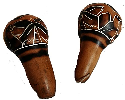 Fair Trade Amazonian Wooden Shaman Calabash Hand Rattle Maraca