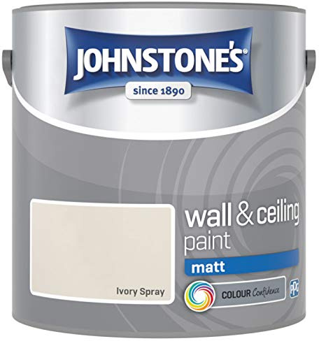 Johnstones No Ordinary Paint Water Based Interior Vinyl Matt Emulsion Ivory Spray 2.5 Litre